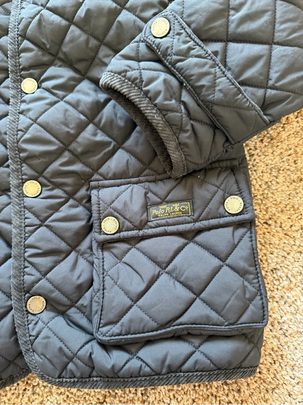 POLO RALPH LAUREN Navy Blue Quilted Jacket